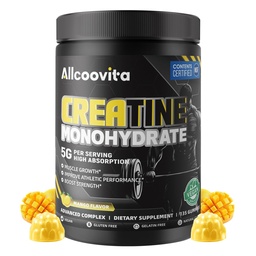 Creatine Monohydrate Gummies, NSF Certified, 5g Dose for Men & Women to Support Muscle, Strength, Recovery, Cognitive Health & Memory, Mango Flavor, 135 Gummies