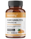 Curcumin Extract 95% with 5% Piperine – High Potency Turmeric Supplement | Supports Joint, Inflammation, Immunity & Antioxidant Health | 60 Capsules