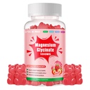 Magnesium Glycinate Gummies 1000mg - Suikervrij Magnesium Kaliumsupplement met Vitamine D, B6, CoQ10 voor Kalm Mood & Slaap Ondersteuning - 60 Aardbei Gummies