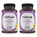Twinlab Stress B-Complex Caps - Complete B-Complex & 1000 mg vitamine C - Energy Support Supplement met vitamine B12 en B6-100 capsules (verpakking van 2)