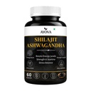 Shilajit & Ashwagandha Tablets For Stamina, Strength & Energy | Himalayan Shilajit & Ashwagandha Capsules for Both Men & Women | Shilajit 150 mg + Ashwagandha 300 mg | 60 Capsules
