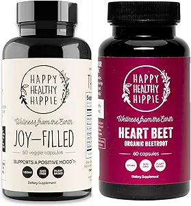 Gelukkige gezonde Hippie Beetwortel Superfood Capsules + Joy-Filed Mood Support Supplementen