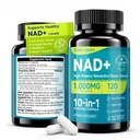 NAD+ Supplement | 10-in-1 NAD Complex 1000mg with Resveratrol, Quercetin, Glutathione, Supports Cellular Energy, Stamina & Healthy Aging for Men & Women, 120 Capsules