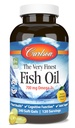 Carlson - De zeer fijnste visolie, 700 mg Omega-3s, Noorse visoliesupplement, Wild Caught Omega-3 Visolie, duurzaam geproduceerde visoliecapsules, Omega 3-supplement, citroen, 240 Softgels