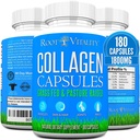 Gélules de collagène de vitalité racinaire - Supplément de protéines hydrolysées alimentées à l'herbe et aux pâturages pour la peau, les cheveux et les ongles - Pilules quotidiennes sans OGM et sans sucre pour hommes et femmes (180 capsules)