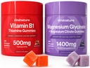 KINDNATUUR Power Duo: Magnesium & Vitamine B1 Gummies Bundel Verbeterde Energie & zenuwondersteuning, Heerlijk & Kauwbaar
