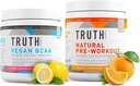 Truth Nutrition Natural Atlete Workout Stack - Vegan BCAA (Pink Lemonade) + Natural Preworkout (Orange Tangerine)