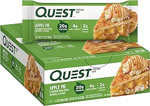 Quest Nutrition Apple Pie Protein Bar, 20g Proteïne, 4g Net Carbs, 2g Suiker, Glutenvrij, Keto Vriendelijk, 12 Tellen