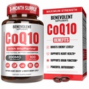 Benevolent Pure CoQ10 200mg Softgels met BioPerine® voor Max Absorptie, Ubichinon CoEnzyme Q10 Supplement voor Hartgezondheid, Energieproductie, Gezonde Veroudering & Antioxidant Ondersteuning, 100 Softgels