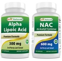 Meilleurs naturels Alpha acide lipoïque 300 mg et NAC 600 mg