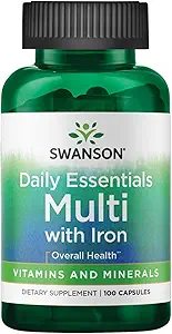 Swanson Multi and Mineral Daily Heren Multivitamine Multimineral Health Supplement 100 Capsules (Caps)