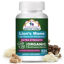 Cancer Sciences Organic Lions Mane Mushroom Supplement Capsules for Men & Women - 1.500mg Brain Supplements for Memory & Focus - High Potency 40% Beta-Glucans - Nootropic Mushroom Complex, 120 Count