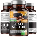 Number One Nutrition N1N Premium Black Seed Oil [Max Strength, 1000 mg] 100% Cold-Pressed Nigela Sativa ter ondersteuning van spijsvertering, immuunsysteem en gezamenlijke comfort en mobiliteit, 120 Caps