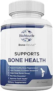 Labs Natural Bone Strength Supplements for Adults, 60 Capsules - Nutritious Blend of Coleus Forskohlii, Creatine, Magnesium, Vitamine K2 & C for Better Bone Health & Growth.