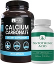 Pure Original Ingrediënten Calcium Carbonaat en Pantothenic Acid Bundle, Diverse Bedragen, Zuiver, Lab geverifieerd