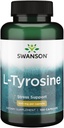 Swanson L-tyrosine - Aminozuur supplement het bevorderen van stress ondersteuning, cognitieve functie, en geestelijke helderheid - helpt ondersteuning van de algehele hersenen gezondheid - (100 capsules, 500 mg elke)