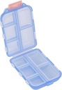 Pill Case - Portable Tablet Container Box met 10 Compartiments - Medicine Capsule Vitamin Opvouwbare Organizer Dispenser Houder Opslag voor Travel Trip Pocket Purse - Clear Blue