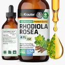 BIO KRAUTER Rhodiola Supplement Liquid - Pure Rhodiola Rosea Tinctuur voor Kalmte Ondersteuning - Alcohol & Sugar Free Extract - 4 Fl.Oz.