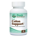 Peak Pure & Natural Colon Support - Colon Cleanse and Detox Complement for Digestive Health - Gut Health Support with Inulin and Senna Leaf Extracts - with Fibre, Prébiotiques et Probiotiques - 1 Pack