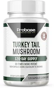 Probase Nutrition Premium Turkije Tail Mushroom Capsules Turkije Tail Supplement met Real Mushroom Extract Coriolus Versicolor 4 Maand Het aanbod 120 Capsules
