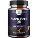 Cold Pressed Black Seed Oil Capsules - Vegan Nigella Sativa Black Cumin Seed Oil Capsules with Omega 3 6 9 Antioxidanten en Thymochinon for Hair Growth Immune Support Joint Health and Digestie