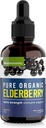 Sirop de mûre aînée biologique, 30 jours d'approvisionnement, liquide de mûre aînée noire pour le soutien immunitaire, sirop de mûre aînée Sambucus - gouttes d'extrait liquide pour les enfants et les adultes - force supplémentaire (1 paquet)