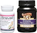 Barlean's Vrouwen Hormone Ondersteuning Supplementen Bundle, 30 Tel Brevail Capsules en 120 Tel Avond Primrose Olie Supplement Softgels