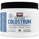 FORCE FACTOR Awesome Colostrum ter ondersteuning van Gut Health, Immune Functie, Herstel, & Meer, Bovine Colostrum Supplement, Pasture-Raised, Grass Fed, Hormone Free, Natuurlijk Unflavored, 30 Servers