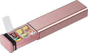 7 dagen Wekelijkse metalen pil Organisator voor reizen, Kursoaya Premium aluminium dagelijkse pil Box, schattige draagbare pil geval, grote capaciteit pil houder voor supplementen, pillen, vitamines, medicijnen