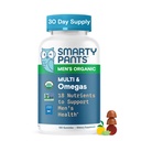 Multivitamine SmartyPants pour les hommes, Gommies organiques: Méthylfolate, Oméga 3 (ALA), Vitamine D3, C, Vitamine B12, B6, A, K & Zinc pour le soutien immunitaire, Biotine, Végétarien, 120 Gommies (30 jours d'approvisionnement)