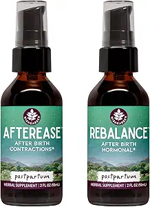WishGarden AfterEase Postpartum Contraction Drops + ReBalance Postpartum Hormone Level Support (2-2oz bundel)
