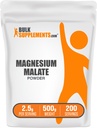 BulkSupplements.com Magnesium Malaatpoeder - Magnesiumsupplementen, hoge bioavailability - Unflavored & Glutenvrij, 2,5 g per portie, 500 g (1.1 lbs) (pakket van 1)