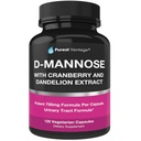 D Capsules de mannose avec 600 mg de poudre de mannose par bouchon - avec ajout de canneberge et d'extrait de dandelion à l'aide dans le support Bladder, Urinary Tract et UTI - 120 capsules Veggie