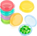 Amabro Small Pill Organizer Box, 7 PCS Travel Pill Cases Portable Pill Container Daily Mini Pill Case Holder voor Pocket Purse Shortcase Pillen Medicine Cod Lever Olie Opslag Box Oorplug Case