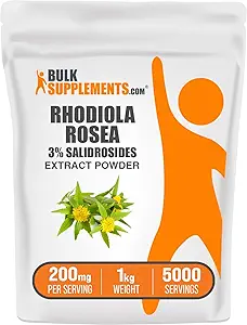 BulkSupplements.com Poudre d'extrait de Rhodiola - 3% Salidrosides, Extrait de Rhodiola Rosea - Supplément à base de plantes, sans gluten, 200mg par portion, 1kg (2,2 lbs) (paquet de 1)