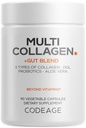 Codeage Multi Collageen + Gut Blend Supplement - Digestieve Probiotica, DGL Licorice, Aloë Vera, Organic Peppermint Leaf, Slippery Elm - Gehydrolyseerde Bovine Collagen Pillen - Non-GMO - 90 Capsules
