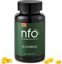 NFO Vitamine B Complex [90 tabletten] Noors Natural High-Dose Complex van Multivitaminen van Groep B in een gemakkelijk toegankelijke vorm: B1, B2, B3, B5, B6, B9, B12 voor mannen en vrouwen Made in Norway