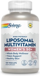 SOLARAY Liposomal Multivitamine voor vrouwen 50 Plus, verbeterde absorptie met ijzer, vitamine D, vitamine C, B12, Biotine & More, Immune Support & Bone Health, Vegan, 60 porties, 120 VegCaps