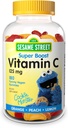 Webber Naturals Sesam Street Vitamine C Gummies for Kids 2+, 125 mg vitamine C per Gummy, 6 maanden levering, vrij van gluten, zuivel, pinda's & gelatine, Immune Support, 180 Gummies
