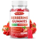 Berberine Gummies met Ceylon Cinnamon 1500mg High Potency Berberine HCL Supplement voor Immune Support, Sugar Free, Vegan, Aardbei smaak, 60 Tellen