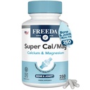 Freeda Super Cal/Mag – Supplément santé osseux végane kasher – Soutient la force osseuse, la fonction nerveuse et la relaxation musculaire – Capsules de magnésium de calcium végétarien – Testé en troisième partie – 250 Capsules