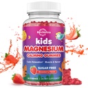 Magnesium Gummies for Kids - Magnesium Glycinate Gummies with L-Theanine, kamille, vitamine B6, D for Kids & Adults Sleep, Stress, Muscle Relief & Nerve Bone - Sugar Free Strawberry 60ct