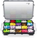 Fullicon Extra Large Pill Organizer met Vocht Proof Design, Travel Jumbo Pill Box met 20 Compartiment, Supplement Organizer voor Vitaminen met 3 Beveiligde Gesp (Zwart)