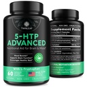 5 HTP Supplement for Mood Support - Made in USA - Natural Manganese & L-tryptophan Capsules - 5-HTP Booster for Men & Women - Proprietary Formula for Mood and Relaxation - 60 Vegan Capsules