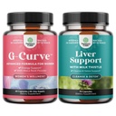 Ensemble de pilules G-Curve Butt & Enhancement Breast Pills avec Saw Palmetto Extrait d'herbe de chèvre en chaleur et de foie nettoyer la désintoxication et la réparation - Thistle de lait avec Dandelion racine Choline Beetroot & Artichaut Extrait