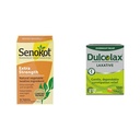 Senokot Extra sterkte Natuurlijke plantaardige Laxatief voor zachte overnachting Verstopping Occasional Constipatie, 36 Tellen & Dulcolax Stimulerende Laxatieve Tabletten (100 Tellen) Zachte Overnachting Constipatie Verlichting