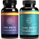 Primal Oogst Mind Brandstof & Omega 3 Supplementen voor vrouwen en mannen Visolie Capsules en Mind Fuel Booster Pillen bundel