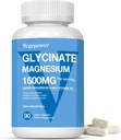 Magnesium Glycinate 1600mg Supplementen - met vitamine B6 & Zink, Vitamine D3, gecheleerd Magnesium voor slaap, spier, bot en immuungezondheid, hoge Absorptie Magnesio, Non-GMO, Vegan 90 Capsules