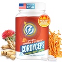 Cordyceps Mushroom Capsules - Immune & Energy Support Supplement met Cordyceps Militaris, Maca Root, Ginseng, Rhodiola, Mushroom Supplement for Endurance, Stamina, Athletic Performance, 60 Capsules