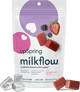UpSpring Borstvoeding Supplement voor Borstvoeding, Borstvoeding Snacks met Fenegriek en Gezegende Distle, Borstvoeding Essentials Ondersteuning, Borstvoeding Supply - Gemengde Berry (28 Tel.)